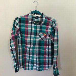 Polo Brand Teal & Pink Button-Up